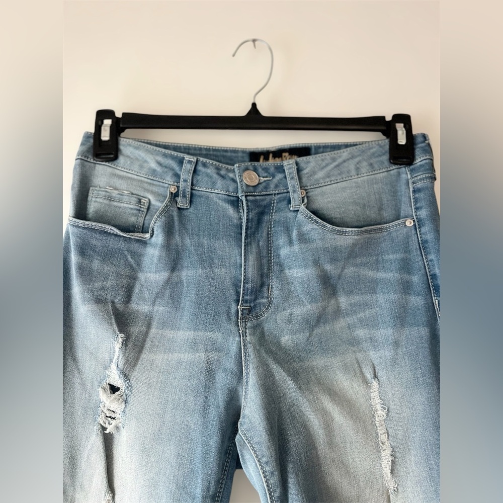 Indigo Rein Women’s Jeans Curvy Fit Juniors Size 9 High Rise Distressed Skinny - Picture 6 of 9